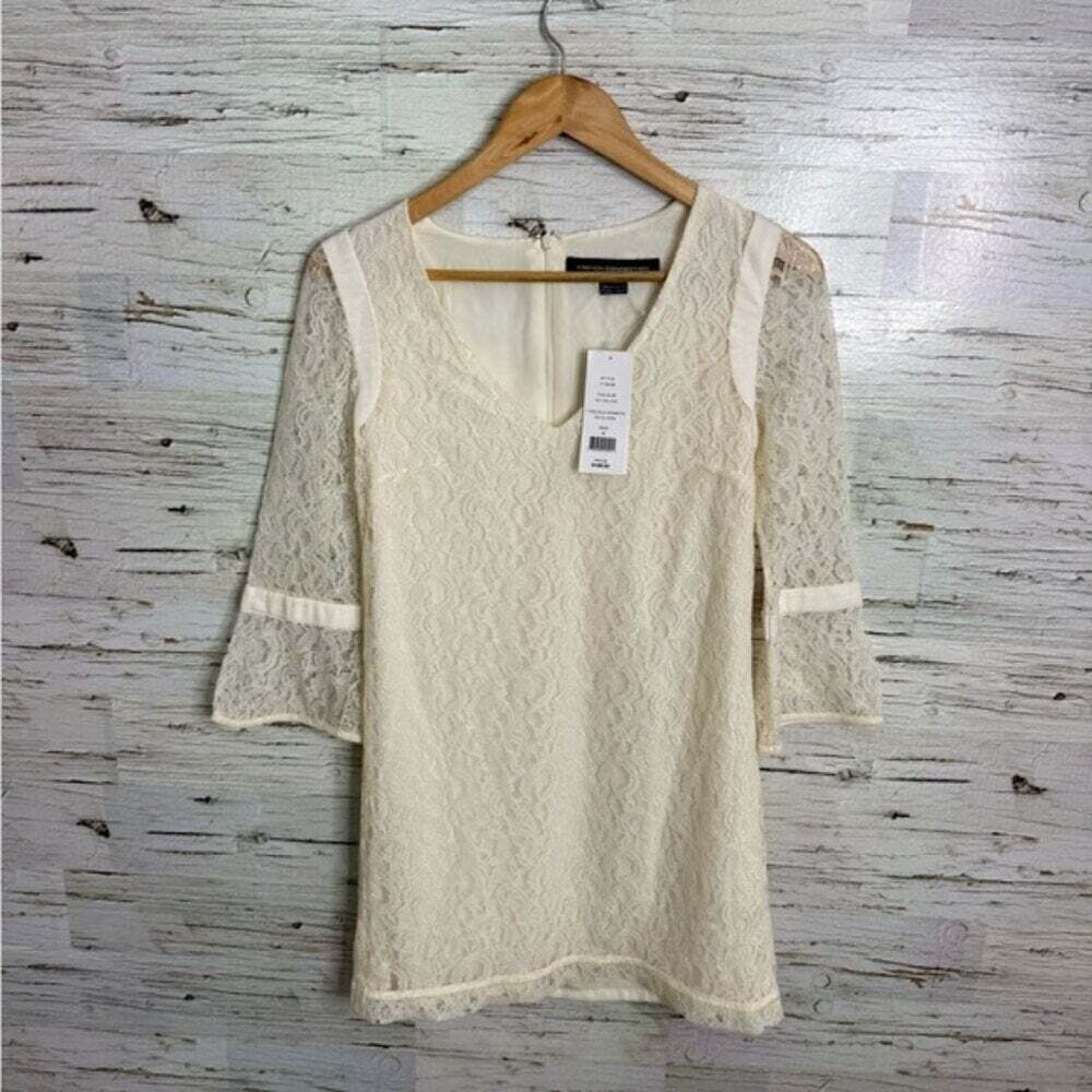 French Connection T-Gigliolia Moments Dress white cream lace NWT size 2